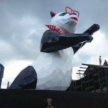不銹鋼熊貓雕塑加工廠(chǎng),網(wǎng)紅熊貓雕塑