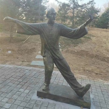 玻璃鋼打太極人物雕塑定制廠家武術(shù)情景雕塑