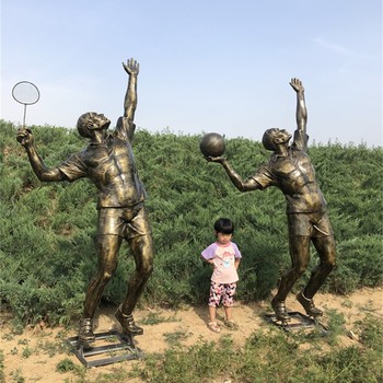 曲陽(yáng)縣抽象踢足球雕塑加工廠,打籃球雕塑大全