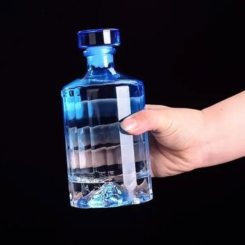 玻璃藥酒瓶玻璃圓形酒瓶烤花酒瓶廠家