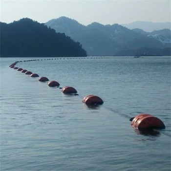 內徑400mm450mm兩瓣式橡膠管道浮筒橙色耐撞擊漂管浮筒托浮塑料桶
