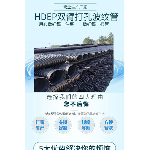 一米價格環向雙壁HDPE排水波紋管