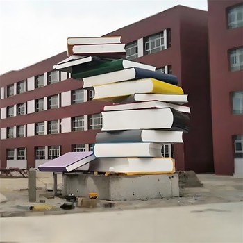 校園書卷雕塑校園書本雕塑擺件