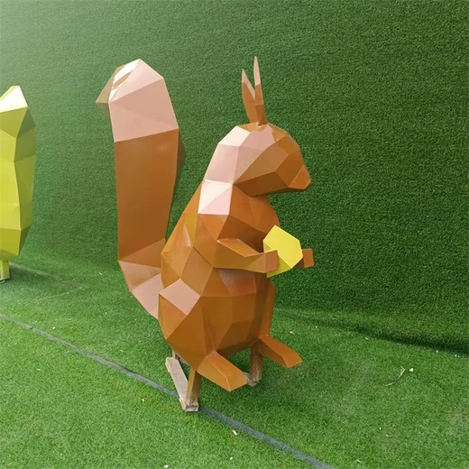 松鼠雕塑模型不銹鋼動物雕塑松鼠