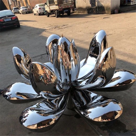 不銹鋼雕塑加工制作廠家水景荷花雕塑圖片