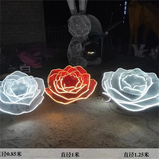 發(fā)光花朵雕塑不銹鋼雕塑加工制作廠家