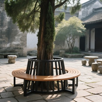 塑木圍樹椅廠家?圍樹椅/樹圍椅可移動拆卸更靈活?