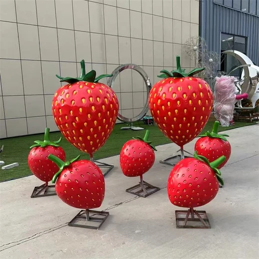 仿真彩繪草莓雕塑仿真果蔬雕塑制作廠家