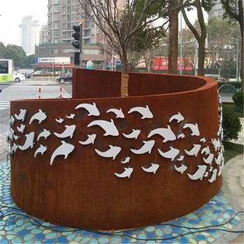 水景魚群雕塑實拍圖
