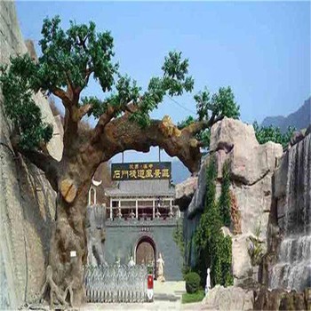 邢臺廣宗縣水泥餐廳仿真樹制作廠家-承接假樹工程13年