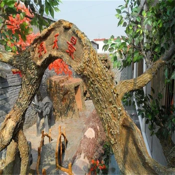 呼倫貝爾牙克石市人造餐廳仿真樹制作廠家-承接假樹工程13年