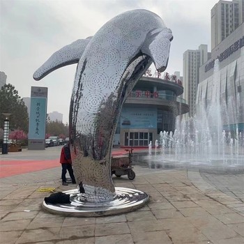 發(fā)光編織動物雕塑不銹鋼發(fā)光鯨魚雕塑