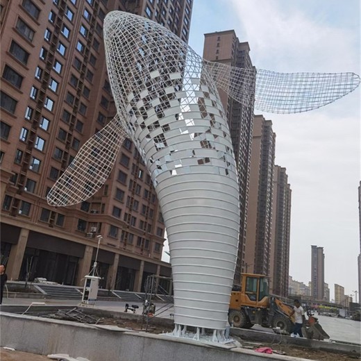 鏤空不銹鋼鯨魚雕塑動(dòng)物海豚雕塑