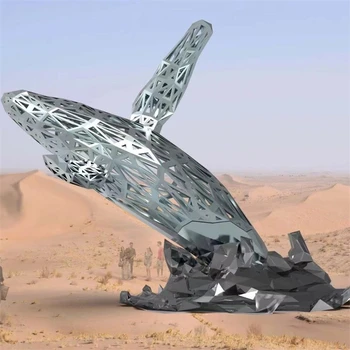 不銹鋼鯨魚雕塑發(fā)光編織動(dòng)物雕塑制作