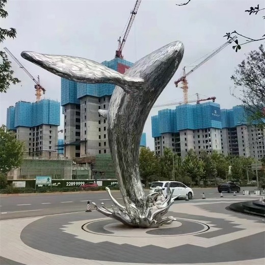 鏡面仿真動(dòng)物雕塑鏤空編織鯨魚雕塑