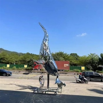 動(dòng)物海豚雕塑鏤空不銹鋼鯨魚(yú)雕塑大型擺件