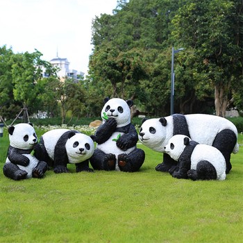 大型玻璃鋼熊貓雕塑公園動(dòng)物雕塑