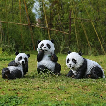 抽象動物雕塑卡通動物熊貓雕塑定制廠家