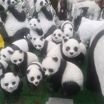 公園動物雕塑卡通熊貓雕塑制作