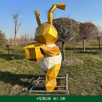 鏤空動物雕塑不銹鋼鏤空兔子雕塑定制