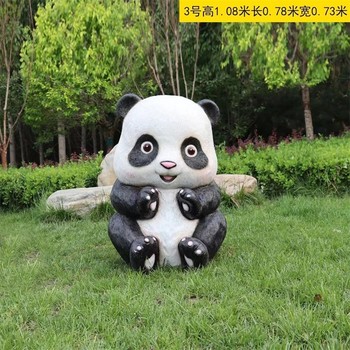 戶外仿真彩繪動(dòng)物雕塑仿真玻璃鋼熊貓雕塑加工定制