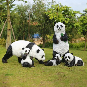 彩繪卡通熊貓雕塑仿真動物雕塑