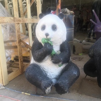 仿真玻璃鋼熊貓雕塑彩繪動物景觀雕塑定制