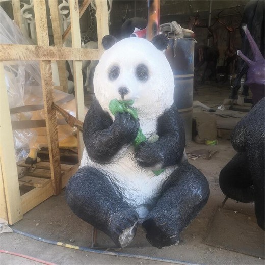 仿真玻璃鋼熊貓雕塑彩繪動(dòng)物景觀雕塑定制
