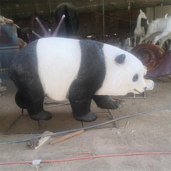 大型動物雕塑卡通熊貓雕塑制作
