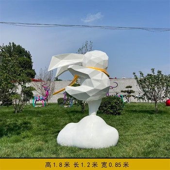 發(fā)光動物雕塑切面不銹鋼兔子雕塑加工