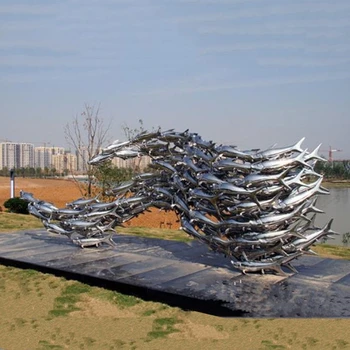 紅橋幾何不銹鋼雕塑,不銹鋼玻璃鋼動(dòng)物造型雕像