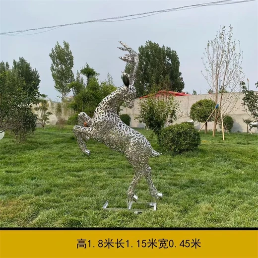 幾何鹿雕塑不銹鋼鹿雕塑設(shè)計(jì)制作安裝