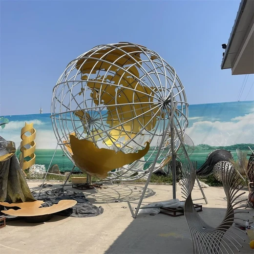 鏡面地球儀雕塑地球儀雕塑制作廠家發(fā)光鏤空球雕塑