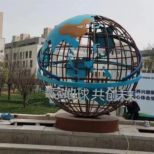 不銹鋼地球儀雕塑圖片單層雙層板塊是什么意思不銹鋼圓球雕塑
