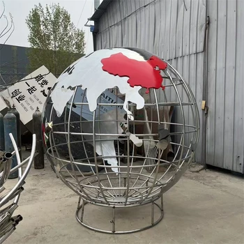 不銹鋼地球儀雕塑圖片單層雙層板塊是什么意思