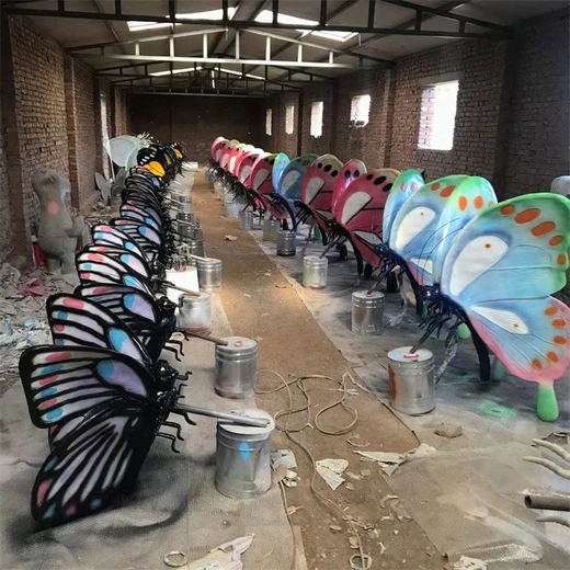 仿真動物昆蟲雕塑玻璃鋼發(fā)光蝴蝶雕塑擺件