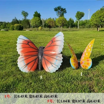 發(fā)光蝴蝶雕塑公園草坪動物雕塑加工定制