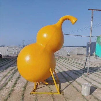 大型葫蘆雕塑玻璃鋼彩繪葫蘆雕塑廠家