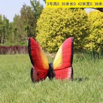 玻璃鋼發(fā)光蝴蝶雕塑花園草坪昆蟲動物雕塑制作