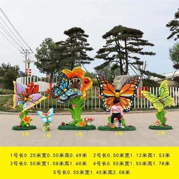 仿真動物昆蟲雕塑玻璃鋼仿真蝴蝶雕塑加工定制