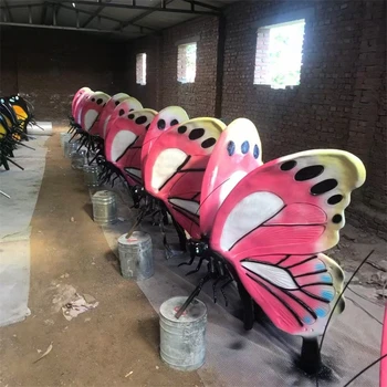 玻璃鋼發(fā)光蝴蝶雕塑仿真動物昆蟲雕塑加工定制