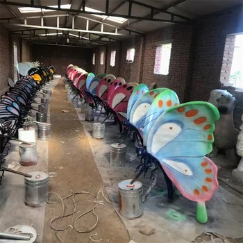 戶外公園小動物雕塑玻璃鋼蝴蝶雕塑景觀擺件