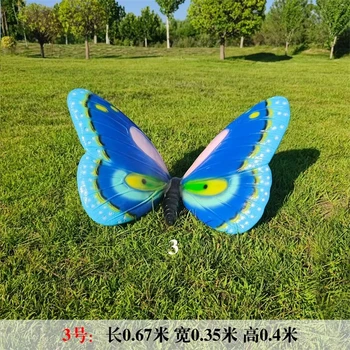 彩繪蝴蝶雕塑彩繪玻璃鋼昆蟲雕塑加工