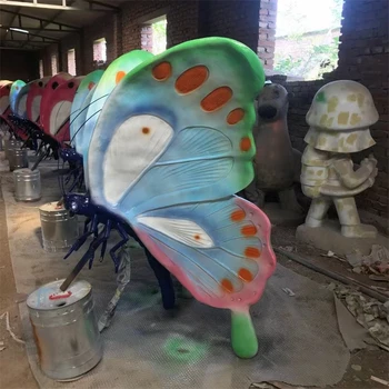 仿真玻璃鋼動(dòng)物雕塑玻璃鋼彩繪蝴蝶雕塑定制加工