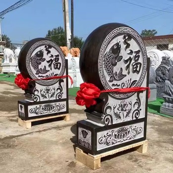 門口青石石鼓石雕抱鼓石雕刻門枕石廠家