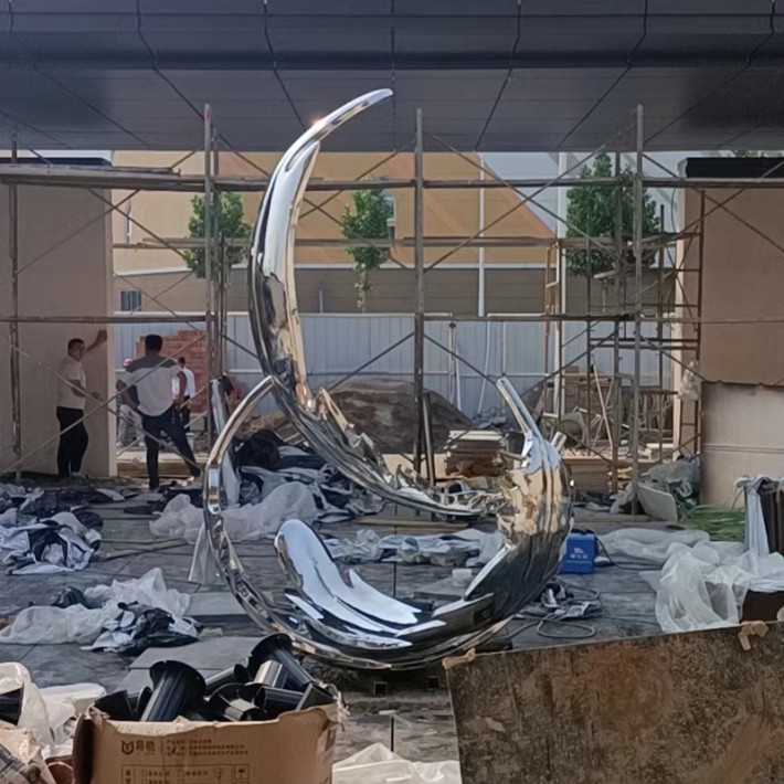 羽毛不锈钢雕塑，地产景观雕塑加工定制
