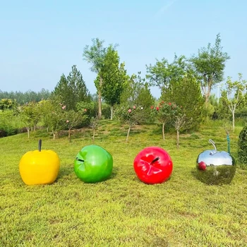 不銹鋼水果雕塑，金屬材質(zhì)下的鮮活果味