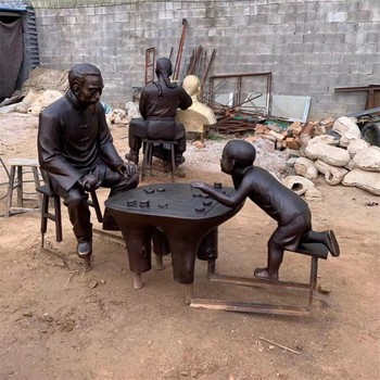 下象棋雕塑，民俗文化景觀(guān)小品