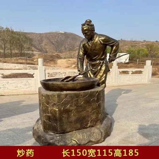 制藥流程主題雕塑，中醫(yī)人物雕塑