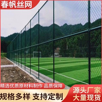 球場圍欄網學校操場籃球場足球場勾花PE包塑雙層防護圍網菱形圍欄